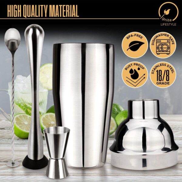 6 Piece Cocktail Shaker Set - 24Oz